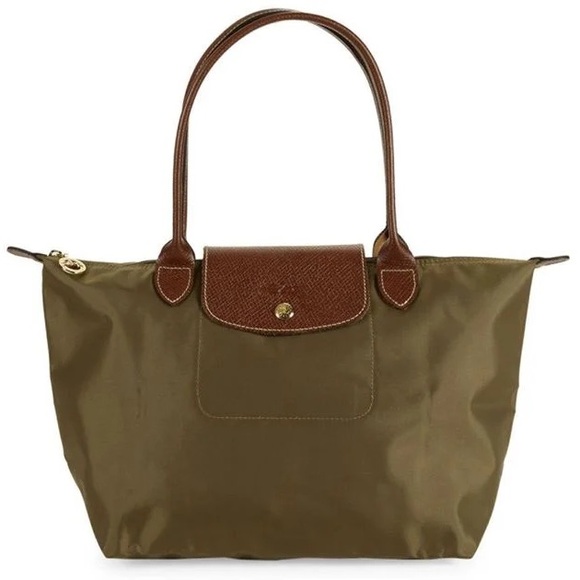 Longchamp Handbags - Longchamp Olive Tote with Brown Accents